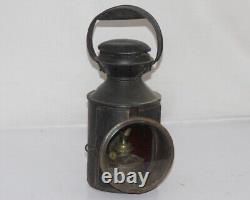 Vintage Iron Lamp Railroad Lantern Train Light Signal Globe -12108