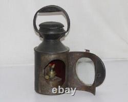 Vintage Iron Lamp Railroad Lantern Train Light Signal Globe -12108