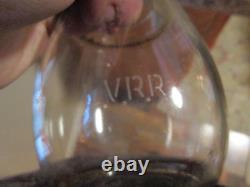 Vintage Lvrr Railroad Lantern Globe Etched Lvrr Lehigh Valley Railway