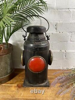 Vintage Original Four Way Train Railway Signal Oil Lamp Lantern