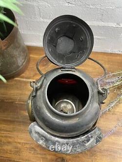 Vintage Original Four Way Train Railway Signal Oil Lamp Lantern