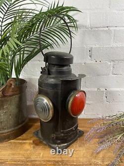 Vintage Original Four Way Train Railway Signal Oil Lamp Lantern