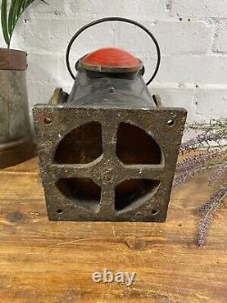 Vintage Original Four Way Train Railway Signal Oil Lamp Lantern