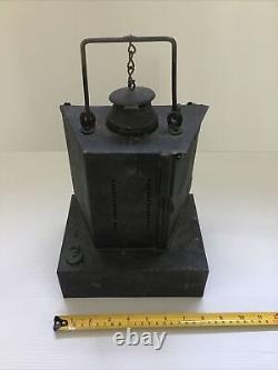 Vintage Original Preloved Unusual Black Oil Railway Lamp/Lantern