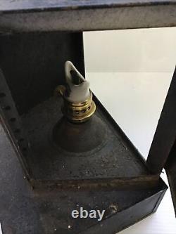 Vintage Original Preloved Unusual Black Oil Railway Lamp/Lantern