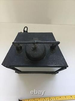 Vintage Original Preloved Unusual Black Oil Railway Lamp/Lantern