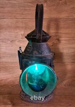 Vintage Original Railroad Lantern Antique collectible kerosene oil Railway lamp