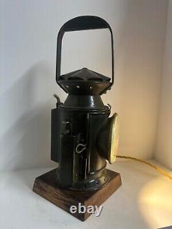 Vintage Railway Lantern Converted into a desk light