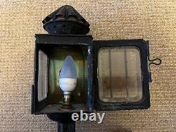 Vintage Railway Oil Lamp Lantern Converted 230 V Wall Light Antique Indoor
